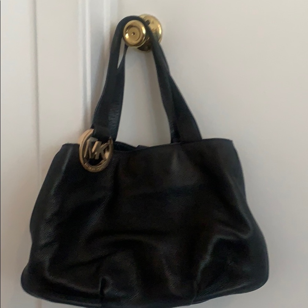 Black leather MK purse